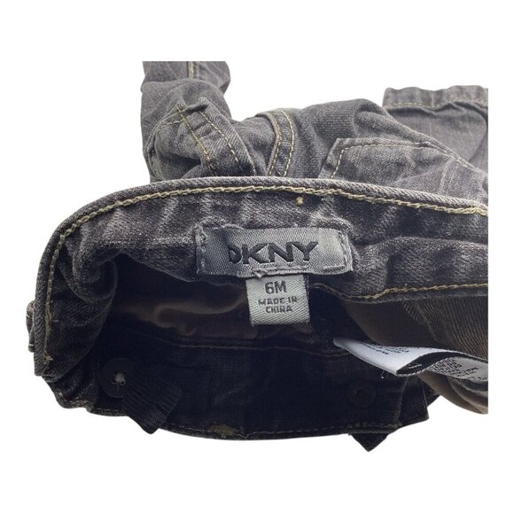 Lot Of 2 DKNY Baby Girl Pants & Jeans 3-6M Adjustable Waist Herringbone & Denim - Picture 3 of 16